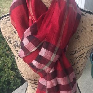 NWT AUTHENTIC Red Burberry Scarf